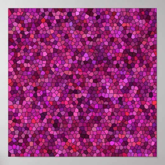 Mosaik Lila rosa Poster (Vorne)