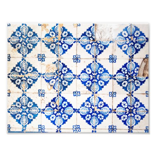 Mosaik lisbon blauen Dekoration portugal alten Fli Fotodruck (Vorne)