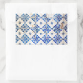 Mosaik lisbon blauen Dekoration portugal alten Fli Rechteckiger Aufkleber (Tasche)