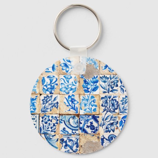 Mosaik lisbon blauen Dekoration portugal alten Fli Schlüsselanhänger (Vorderseite)