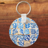 Mosaik lisbon blauen Dekoration portugal alten Fli Schlüsselanhänger (Vorderseite)