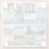 Mosaik Lissabon-Fotos, Portugal Glasuntersetzer (Rückseite)