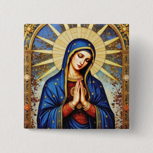 Mosaik-Madonna Button (Vorderseite)
