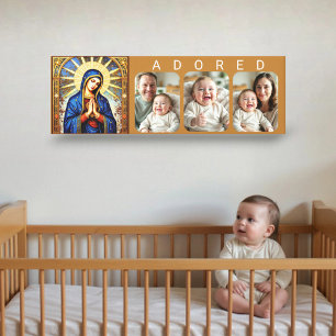 Mosaik-Madonna - GELIEBTE Baby-Foto Leinwanddruck