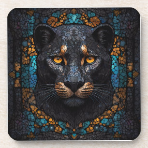 Mosaik Majestät: Der Schwarze Panther Getränkeuntersetzer