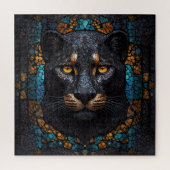 Mosaik Majestät: Der Schwarze Panther Puzzle (Vertikal)