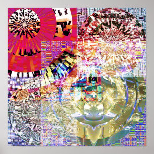 Mosaik-Mandala 1,9 Poster