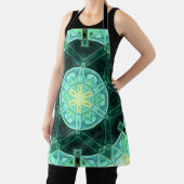 Mosaik Mandala Aquamarin und gelb Schürze (InSitu)