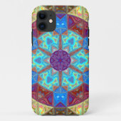 Mosaik Mandala Blau Rosa und Gelb Case-Mate iPhone Hülle (Rückseite)