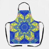 Mosaik Mandala Blau und Gelb Schürze (Vorderseite)