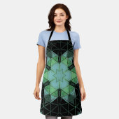 Mosaik Mandala Blume Blau Grün und Schwarz Schürze (Getragen)