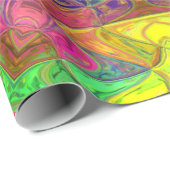 Mosaik Mandala Blume Gelb Blau und Grün Geschenkpapier (Rolleneckpunkt)