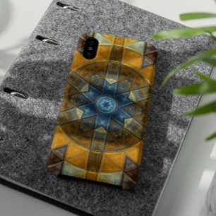 Mosaik Mandala Blume Gelb und Blau Case-Mate iPhone Hülle