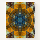 Mosaik Mandala Blume Gelb und Blau Notizblock (Rückseite)