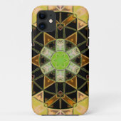 Mosaik Mandala Blume Gelb und Schwarz Case-Mate iPhone Hülle (Rückseite)