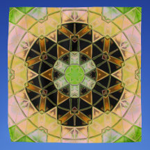 Mosaik Mandala Blume Gelb und Schwarz