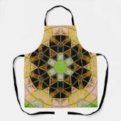 Mosaik Mandala Blume Gelb und Schwarz Schürze (Vorderseite)