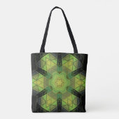 Mosaik Mandala Blume Gelb und Schwarz Tasche (Rückseite)