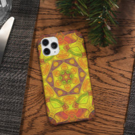 Mosaik Mandala Blume Gelborange und Lila Case-Mate iPhone Hülle