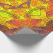 Mosaik Mandala Blume Gelborange und Lila Geschenkpapier (Ecke)