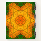 Mosaik Mandala Blume Grün und Gelb Notizblock (Rückseite)