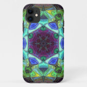 Mosaik Mandala Blume Lila Blau und Grün Case-Mate iPhone Hülle (Rückseite)