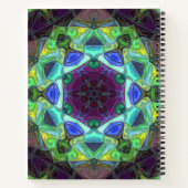 Mosaik Mandala Blume Lila Blau und Grün Notizblock (Rückseite)