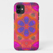 Mosaik Mandala Blume Orange Lila und rosa Case-Mate iPhone Hülle (Rückseite)