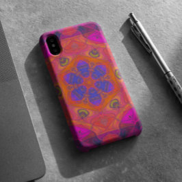 Mosaik Mandala Blume Orange Lila und rosa Case-Mate iPhone Hülle
