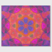 Mosaik Mandala Blume Orange Lila und rosa Geschenkpapier (Flach)