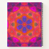 Mosaik Mandala Blume Orange Lila und rosa Notizblock (Rückseite)