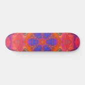 Mosaik Mandala Blume Orange Lila und rosa Skateboard (Horizontal)