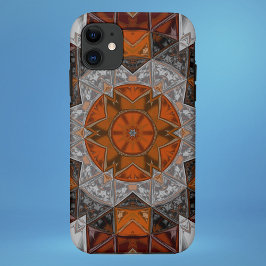 Mosaik Mandala Blume Orange White und Black Case-Mate iPhone Hülle