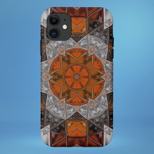 Mosaik Mandala Blume Orange White und Black Case-Mate iPhone Hülle