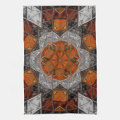 Mosaik Mandala Blume Orange White und Black Geschirrtuch (Vertikal)