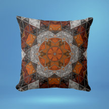 Mosaik Mandala Blume Orange White und Black
