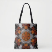 Mosaik Mandala Blume Orange White und Black Tasche (Vorderseite)