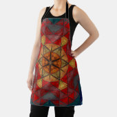 Mosaik Mandala Blume Red Blue und Yellow Schürze (InSitu)