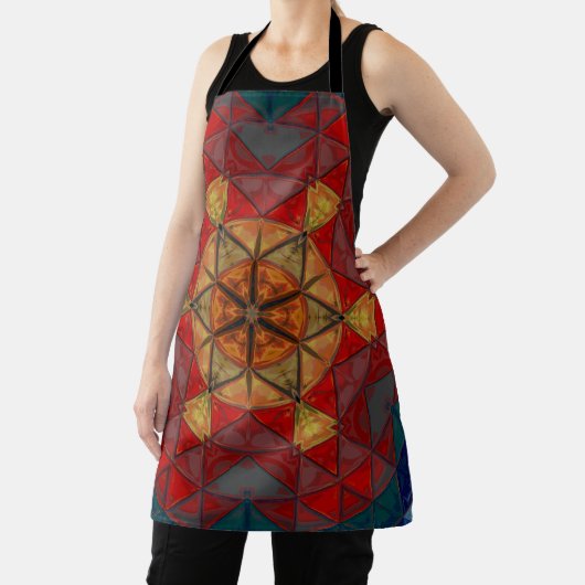 Mosaik Mandala Blume Red Blue und Yellow Schürze (InSitu)