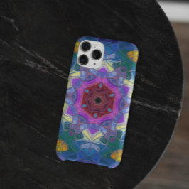 Mosaik Mandala Blume Rosa Blau und Gelb Case-Mate iPhone Hülle