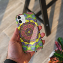 Mosaik Mandala Blume Rosa Gelb und Grün Case-Mate iPhone Hülle
