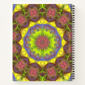 Mosaik Mandala Blume Rosa Gelb und Grün Notizblock (Rückseite)