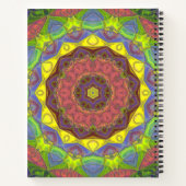 Mosaik Mandala Blume Rosa Gelb und Grün Notizblock (Rückseite)