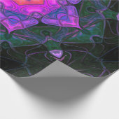 Mosaik Mandala Blume Rosa und Schwarz Geschenkpapier (Ecke)