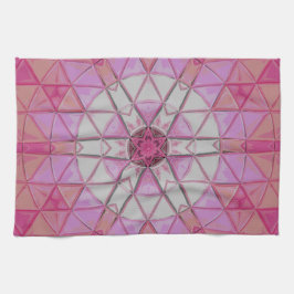 Mosaik Mandala Blume Rosa und Weiß Geschirrtuch