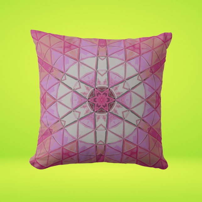 Mosaik Mandala Blume Rosa und Weiß Kissen (Von Creator hochgeladen)