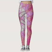 Mosaik Mandala Blume Rosa und Weiß Leggings (Vorderseite)