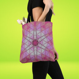 Mosaik Mandala Blume Rosa und Weiß Tasche