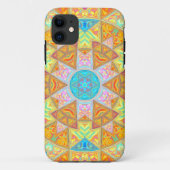 Mosaik Mandala Gelb Rosa und Blau Case-Mate iPhone Hülle (Rückseite)