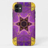 Mosaik Mandala Lila und gelb Case-Mate iPhone Hülle (Rückseite)